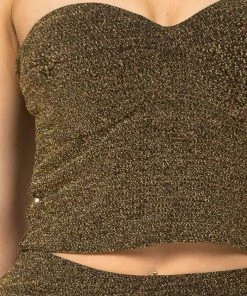 HYFVE Gold Glitter Tube Top