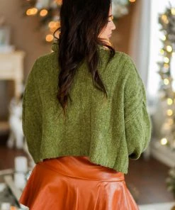 HYFVE Green Cable Knit Sweater Women's Clothing