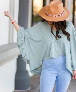 Peach Love California Blush V-Neck Quater Sleeve Pullover