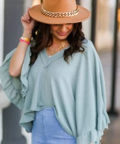 Peach Love California Blush V-Neck Quater Sleeve Pullover