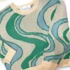 Bailey Rose Green Swirl Pattern Knit Sweater Women's Clothing