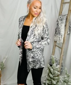 Glam Grey Python Silky Day To Night Blazer