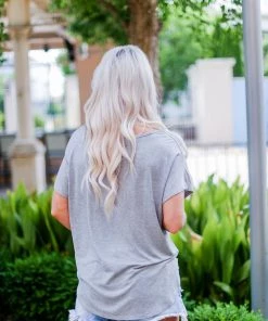 Vocal Grey Rhinestone Casual Tee Women's Clothing 14 Vocal Grey Rhinestone Casual Tee Women's Clothing