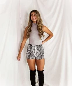 Le Lis Women's Clothing Grey Sleeveless Turtleneck Bodysuit