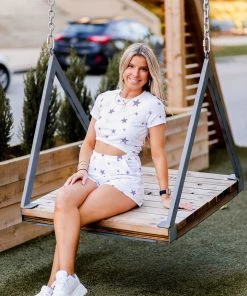 Le Lis Grey Star Cutout Side Romper