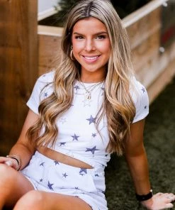 Le Lis Grey Star Cutout Side Romper