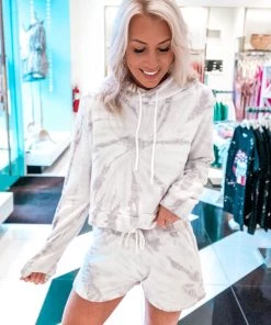 Mono B Tie Dye Grey Lounge Shorts