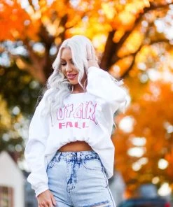 Vintage Distressed Hot Girl Fall Crewneck Women's Clothing