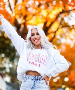 Vintage Distressed Hot Girl Fall Crewneck Women's Clothing