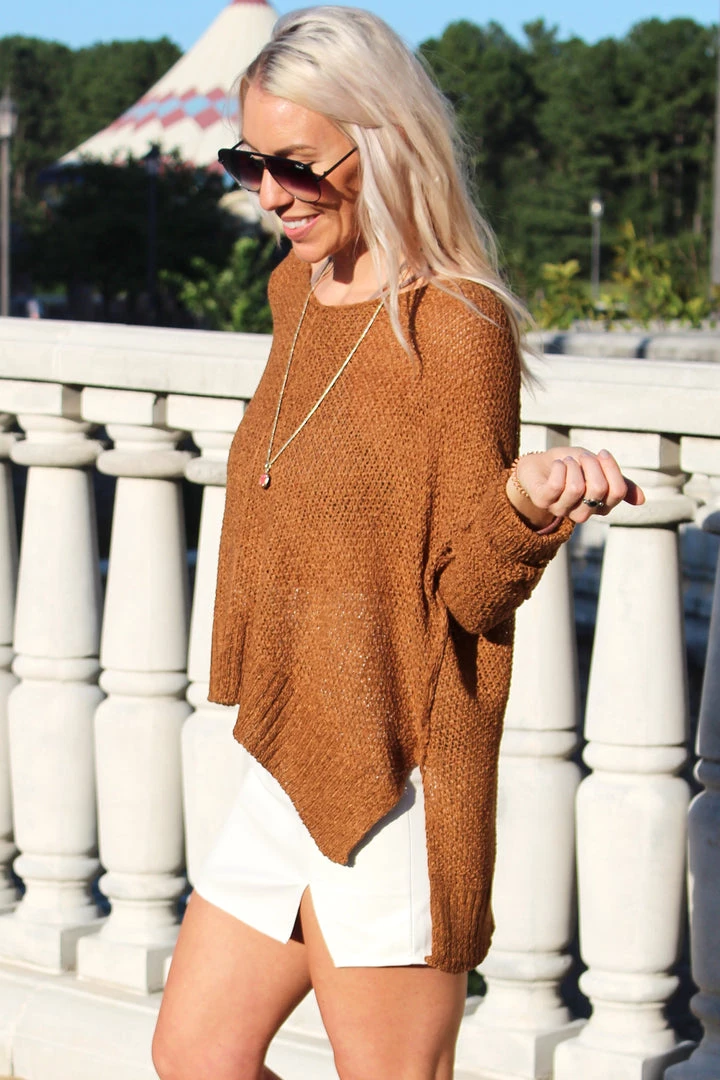 Wishlist Hot Topic Knit Sweater - Rust Women's Clothing 3 Wishlist Hot Topic Knit Sweater - Rust Women's Clothing