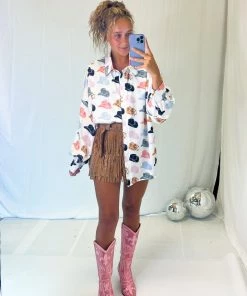 Nylon Apparel Camel Metallic Belted Fringe Skirt