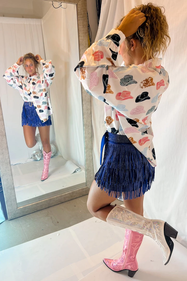 Nylon Apparel White Cowboy Hat Button Down Women's Clothing 4 Nylon Apparel White Cowboy Hat Button Down Women's Clothing