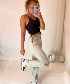 Blu Blush Grey High Waisted Chain Detail Jeans 10 Blu Blush Grey High Waisted Chain Detail Jeans