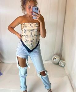 LA Trading Co Zebra Satin Scarf Top Vacation