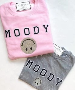 Vintage Distressed Moody Pink Crewneck Sweatshirt Women's Clothing