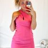 Do + Be Women's Clothing Doll Pink Cross Neck Dress