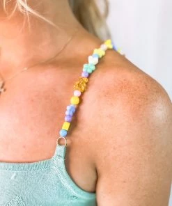 Blue Blush Women's Clothing Mint Green Beaded Gummy Bear Strap Knit Dress