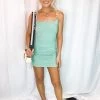Blue Blush Women's Clothing Mint Green Beaded Gummy Bear Strap Knit Dress