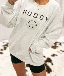 Vintage Distressed Women's Clothing Moody Grey Crewneck Sweatshirt