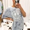 Vintage Distressed No Bad Days Blue Tie Dye Graphic Tee