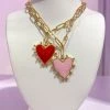 Lauren Kenzie Jewelry Lauren Kenzie Pink Studded Heart Necklace