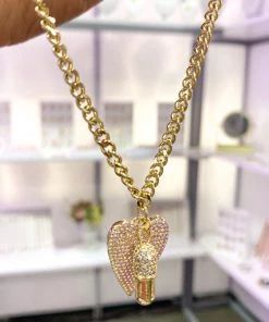 Lauren Kenzie Jewelry Lauren Kenzie Crystal Heart And Chill Pill Cuban Chain Necklace