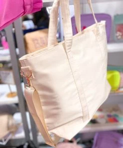 The Sandy Pearls New Arrivals Cream Nylon Tote Bag