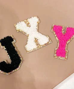 The Sandy Pearls Ivory Chenille Letter Patch