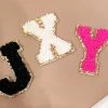 The Sandy Pearls New Arrivals Hot Pink Chenille Letter Patch