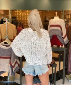 Women's Clothing Distressed Confetti POL Sweater