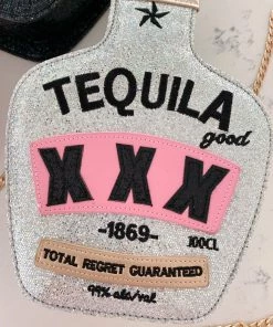 Golden Stella Tequila Glitter Crossbody Purse