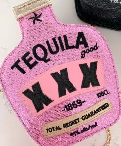 Golden Stella Tequila Glitter Crossbody Purse