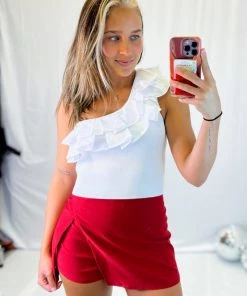 Blue Blush Women's Clothing Red Envelope Mini Skort