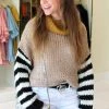 HYFVE Say So Color Block Knit Sweater - Mocha