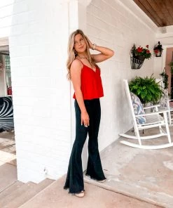 Newbury Kustom Red Baby Doll Tank Top With Bow Tie