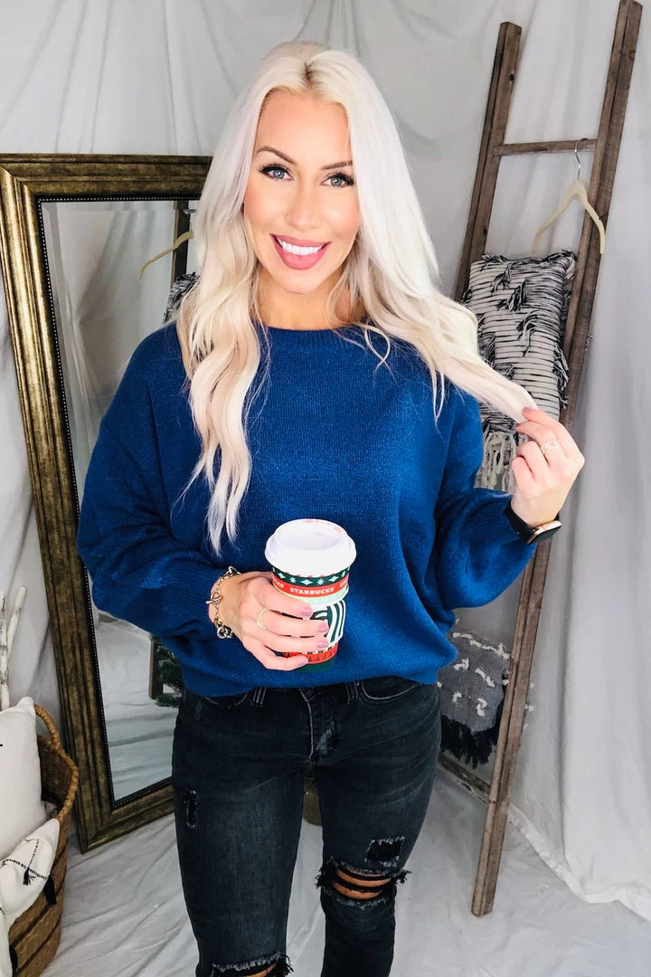 HYFVE Oversized Balloon Sleeve Knit Sweater - Indigo 3 HYFVE Oversized Balloon Sleeve Knit Sweater - Indigo