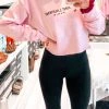 Weekndr Women's Clothing Aint Laurent Cropped Pullover - Baby Pink