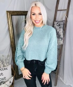 HYFVE Green Dot Sleeve Knit Sweater Women's Clothing