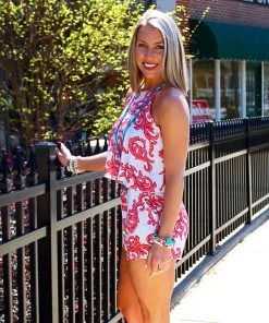 Tyche Women's Clothing Summer Lovin' Halter Neck Romper - Coral