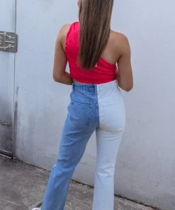 I&M Women's Clothing Mckenzie High Rise Color Block Straight Jeans