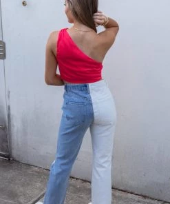 I&M Women's Clothing Mckenzie High Rise Color Block Straight Jeans