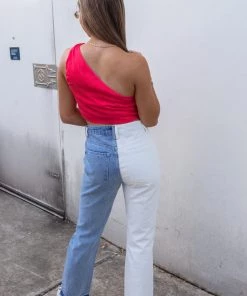 I&M Women's Clothing Mckenzie High Rise Color Block Straight Jeans