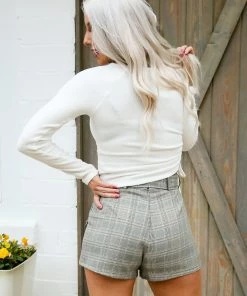 Le Lis Women's Clothing Ivory Asymmetrical Long Sleeve Rushed Top