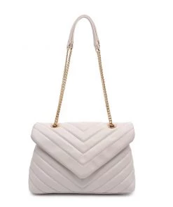Urban Expressions Ivory Chevron Quilted Crossbody Purse