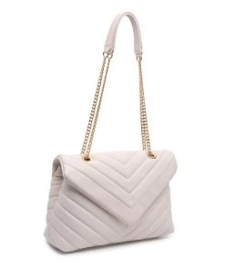 Urban Expressions Ivory Chevron Quilted Crossbody Purse