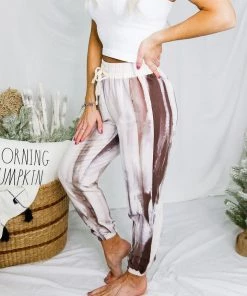 Entro Women's Clothing Ivory Tie Dye Jogger Pants