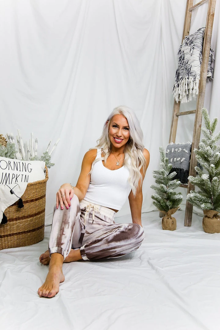 Entro Women's Clothing Ivory Tie Dye Jogger Pants 10 Entro Women's Clothing Ivory Tie Dye Jogger Pants