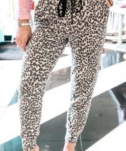 Le Lis Soft Leopard Print Joggers Women's Clothing