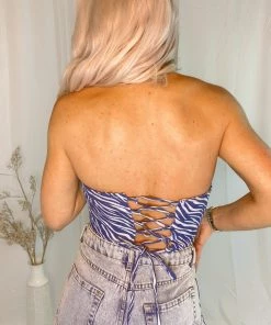 Pretty Garbage Women's Clothing Lace Up Denim Zebra Corset Top 8 Pretty Garbage Women's Clothing Lace Up Denim Zebra Corset Top