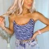 Pretty Garbage Women's Clothing Lace Up Denim Zebra Corset Top 2 Pretty Garbage Women's Clothing Lace Up Denim Zebra Corset Top